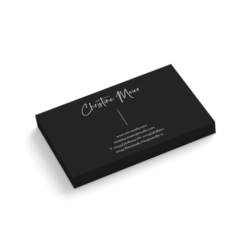 Visitenkarten personalisieren | Fotograf | 1-seitig | Text + Farbe sofort anpassen | 85 x 55 mm | hochwertig | 350 g Qualitätsdruck (Schwarz, 250 Stück) von easyprint