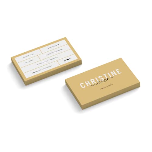 Visitenkarten personalisiert | Design Administratorin | 2-seitig | Querformat | Menge + Farbe + Papier zur Auswahl | selbst gestalten | hochwertiger Druck | 350 g Qualitätsdruck (Gelb, 250 Stück) von easyprint