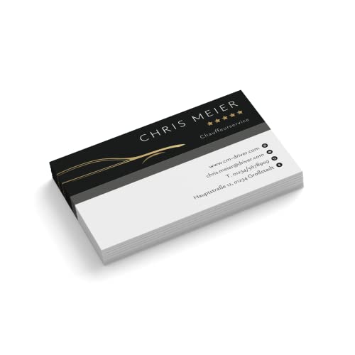 Visitenkarten personalisiert | Design "Chauffeurservice" | 1-seitig | Querformat | Menge + Papier zur Auswahl | selbst gestalten | hochwertiger Druck | 350 g Qualitätsdruck (100 Stück) von easyprint