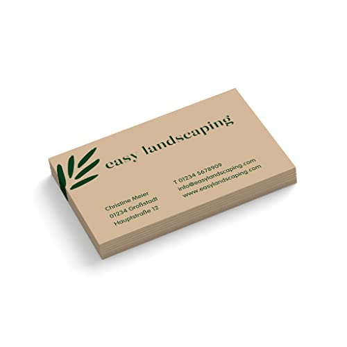 Visitenkarten personalisiert | Garten- und Landschaftsbau # 1 | 1-seitig | Querformat | Menge + Farbe + Papier zur Auswahl | selbst gestalten | hochwertig | 350 g | Gala Bau (Grün, 100 Stück) von easyprint