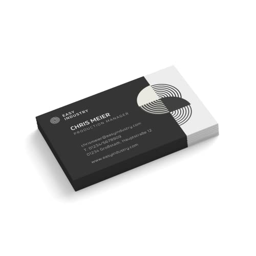 Visitenkarten personalisiert | Production Manager | 1-seitig | Querformat | Menge + Farbe + Papier zur Auswahl | selbst gestalten | hochwertiger Druck | 350 g Qualitätsdruck (Grau, 1000 Stück) von easyprint