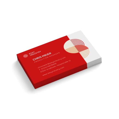 Visitenkarten personalisiert | Production Manager | 1-seitig | Querformat | Menge + Farbe + Papier zur Auswahl | selbst gestalten | hochwertiger Druck | 350 g Qualitätsdruck (Rot, 100 Stück) von easyprint