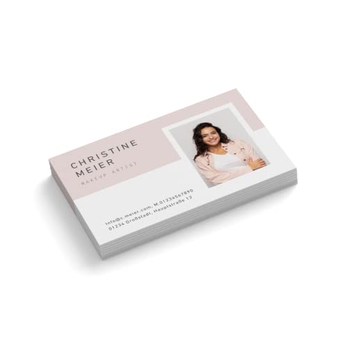Visitenkarten personalisiert | mit Foto | Design Make Up Artist # 1 | 1-seitig | Querformat | Menge + Papier zur Auswahl | selbst gestalten | hochwertiger Druck (250 Stück) von easyprint
