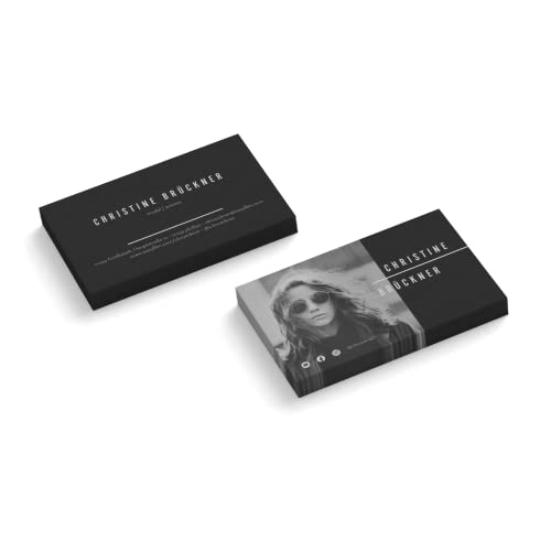 Visitenkarten personalisiert | mit Foto | Design Model | 2-seitig | Querformat | Menge + Papier zur Auswahl | selbst gestalten | hochwertiger Druck (100 Stück) von easyprint