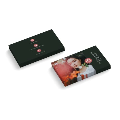 Visitenkarten personalisiert | mit Foto | Design Photography | 2-seitig | Querformat | Menge + Papier zur Auswahl | selbst gestalten | hochwertiger Druck | 350 g Qualitätsdruck (250 Stück) von easyprint