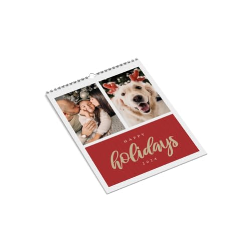 Wandkalender mit eigenen Fotos gestalten | DIN A4 | Fotokalender 2024 | personalisiert | Holidays | rot | 13 Seiten | Bastelkalender | Kreativ-Kalender | Kalender | Hochformat | Familienmomente von easyprint