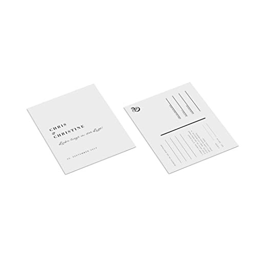 easyprint Ballonkarten personalisieren | mit Wunschtext | Klassisch | 2-seitig | 105 x 148 mm | DIN A6 | Menge + Papier zur Auswahl | Hochzeit | Wedding | Ehe | Liebe | Flitterwochen (150 Stück) von easyprint