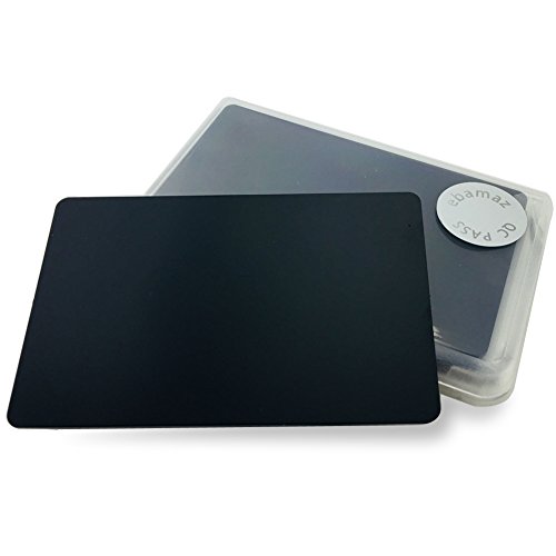Ebamaz 304 Edelstahl Metall Visitenkarten 86X54X0,5 mm Packung mit 10 Stück (Schwarz, Blanko) von ebamaz