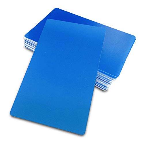 Ebamaz Dick Metall Visitenkarten aus Aluminium Legierung 86X54X0,45mm 50 Stücke Blanko für Gravur (Blau) von ebamaz