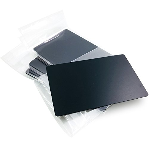Ebamaz Metall Business Visitenkarten aus Eloxiertes Aluminium Legierung 86 x 54 x 0,8 mm (Schwarz, Blanko, 10 Stück) von ebamaz