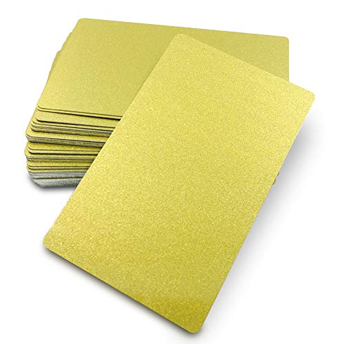 Ebamaz Sublimationsdruck-Visitenkarten, 50 Stück, dicke 0,45 mm, Aluminium-Rohlinge 3,4 x 5,1 x 0,18 Zoll für Farbdruck/UV-Druck/individuelle Lasergravur (Perle Gold) von ebamaz
