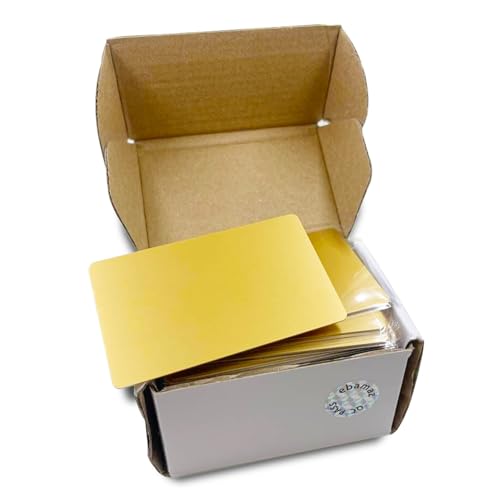 Ebamaz Visitenkarten aus Metall, eloxiertes Aluminium, 86 x 54 x 0,8 mm, 1000 Stück, goldfarben, blanko Ebamaz Visitenkarten aus Metall, eloxiertes Aluminium, 86 x 54 x 0,8 mm, 1000 Stück, goldfarben, blanko von ebamaz