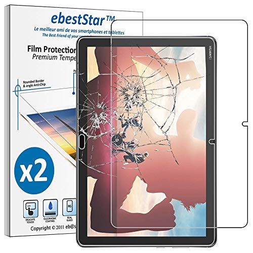 ebestStar - {2 Stück) Panzer Schutz Glas für Huawei MediaPad M5 Lite 10.1 Tablet 10.1, 3D Displayschutz, 9H gehärte Glas, Abgerundete, Blasenfrei von ebestStar