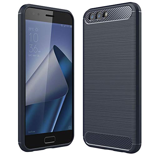 ebestStar - Hülle für Asus Zenfone 4 ZE554KL, Silikon Handyhülle Cover, Carbon Fiber Texture Schutzhülle, Dunkelblau von ebestStar