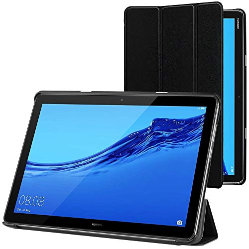 ebestStar - Hülle für Huawei MediaPad M5 Lite 10.1 Tablet 10.1, Slim Smart Cover (Ultra Dünn), Schutzhülle Etui, Ständer Case Cover, Schwarz von ebestStar