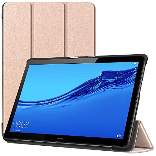 ebestStar - Hülle für Huawei MediaPad T5 10 Tablet 10.1, Slim Smart Cover (Ultra Dünn), Schutzhülle Etui, Ständer Case Cover, Gold von ebestStar