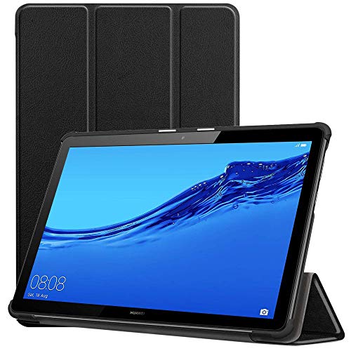 ebestStar - Hülle für Huawei MediaPad T5 10 Tablet 10.1, Slim Smart Cover (Ultra Dünn), Schutzhülle Etui, Ständer Case Cover, Schwarz von ebestStar