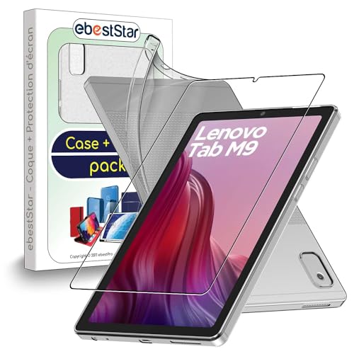 ebestStar - Hülle für Lenovo Tab M9, Silikon Handyhülle Cover, Klar TPU Schutzhülle, Slim Handy Case, Transparent + Panzer Schutz Glas von ebestStar