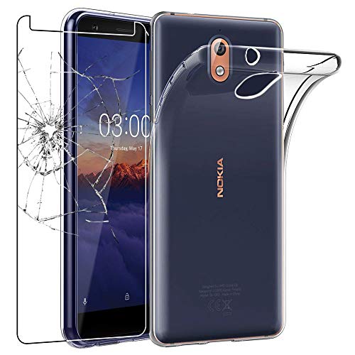 ebestStar - Hülle für Nokia Nokia 3.1 Nokia 3.1 2018, Silikon Handyhülle Cover, Klar TPU Schutzhülle, Slim Handy Case, Transparent + Panzer Schutz Glas von ebestStar