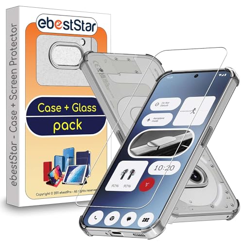 ebestStar - Hülle für Nothing Phone (2a), Silikon Handyhülle, Klar TPU Schutzhülle, verstärkten Rändern und Ecken, Transparent + Panzer Schutz Glas von ebestStar