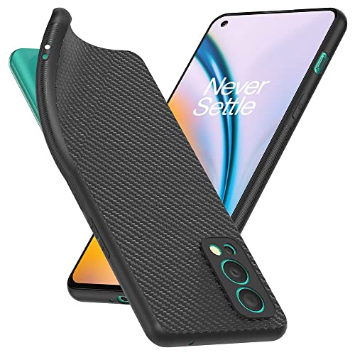 ebestStar - Hülle für OnePlus Nord 2 5G, Silikon Handyhülle Cover, Full Carbon Texture Schutzhülle, Schwarz von ebestStar
