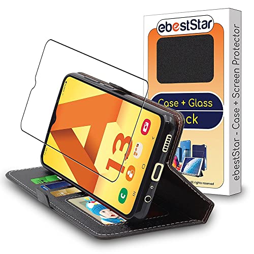 ebestStar - Hülle für Samsung Galaxy A13 A135F 4G, Handyhülle, Kunstleder Wallet Case, [PU Leder], Kartenfächer, Schwarz + Panzer Schutz Glas von ebestStar