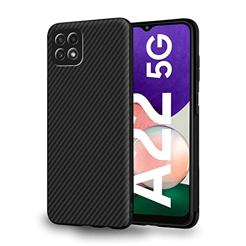 ebestStar - Hülle für Samsung Galaxy A22 5G, Silikon Handyhülle Cover, Full Carbon Texture Schutzhülle, Schwarz von ebestStar