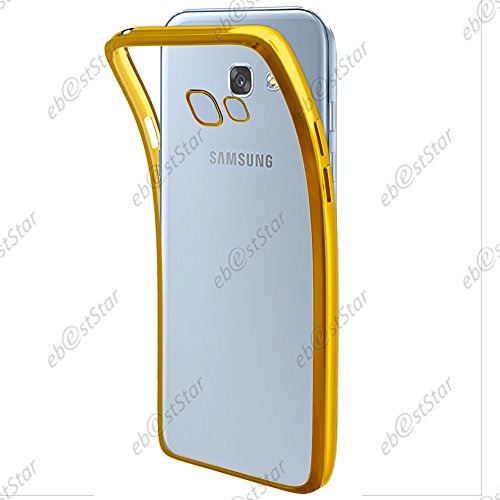 ebestStar - Hülle für Samsung Galaxy A5 2017 SM-A520F, Silikon Handyhülle Cover, Klar TPU Schutzhülle, Slim Handy Case, Transparent/Gold von ebestStar