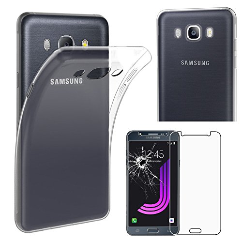 ebestStar - Hülle für Samsung Galaxy J7 2016 SM-J710F J710H, Silikon Handyhülle Cover, Klar TPU Schutzhülle, Slim Handy Case, Transparent + Panzer Schutz Glas von ebestStar