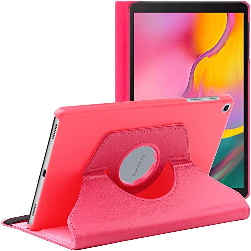 ebestStar - Hülle für Samsung Galaxy Tab A 10.1 2019 T510 T515, Drehbar Schutzhülle, PU-Lederhülle, Rotierende Ständer Etui, Rotating Case Cover, Pink von ebestStar