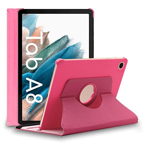 ebestStar - Hülle für Samsung Galaxy Tab A8 10.5 SM-X200 X205 (2021), Drehbar Schutzhülle, PU-Lederhülle, Rotierende Ständer Etui, Rotating Case Cover, Pink von ebestStar