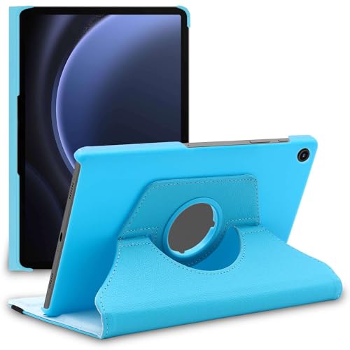 ebestStar - Hülle für Samsung Galaxy Tab A9+ SM-X210 (2023), Drehbar Schutzhülle, PU-Lederhülle, Rotierende Ständer Etui, Rotating Case Cover, Blau von ebestStar