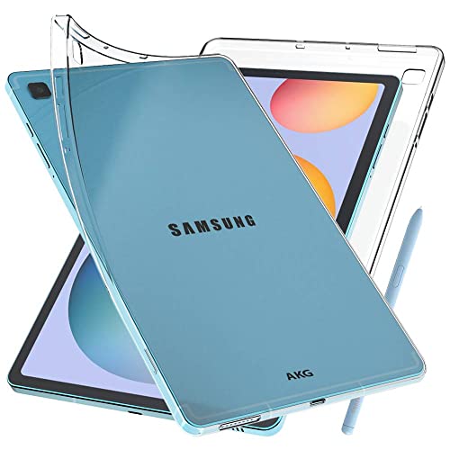 ebestStar - Hülle für Samsung Galaxy Tab S6 Lite 10.4 P610, P615 (2022, 2020), Silikon Handyhülle Cover, Klar TPU Schutzhülle, Slim Handy Case, Transparent + Panzer Schutz Glas von ebestStar