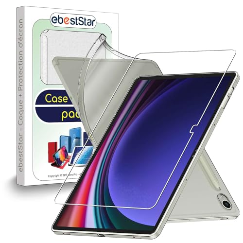 ebestStar - Hülle für Samsung Galaxy Tab S9 5G, Silikon Handyhülle Cover, Klar TPU Schutzhülle, Slim Handy Case, Transparent + Panzer Schutz Glas von ebestStar