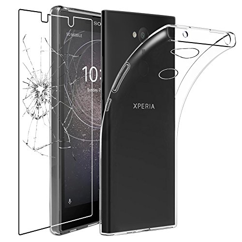 ebestStar - Hülle für Sony Xperia L2 L2 Dual (2018), Silikon Handyhülle Cover, Klar TPU Schutzhülle, Slim Handy Case, Transparent + Panzer Schutz Glas von ebestStar