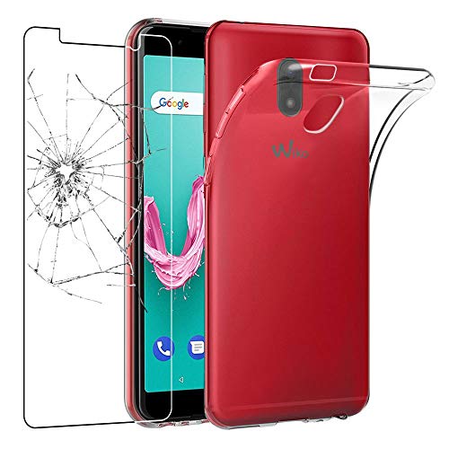 ebestStar - Hülle für Wiko Lenny 5, Silikon Handyhülle Cover, Klar TPU Schutzhülle, Slim Handy Case, Transparent + Panzer Schutz Glas von ebestStar