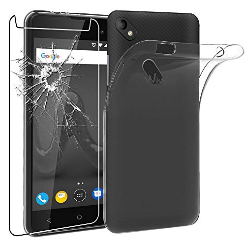 ebestStar - Hülle für Wiko Sunny 2 Plus, Silikon Handyhülle Cover, Klar TPU Schutzhülle, Slim Handy Case, Transparent + Panzer Schutz Glas von ebestStar