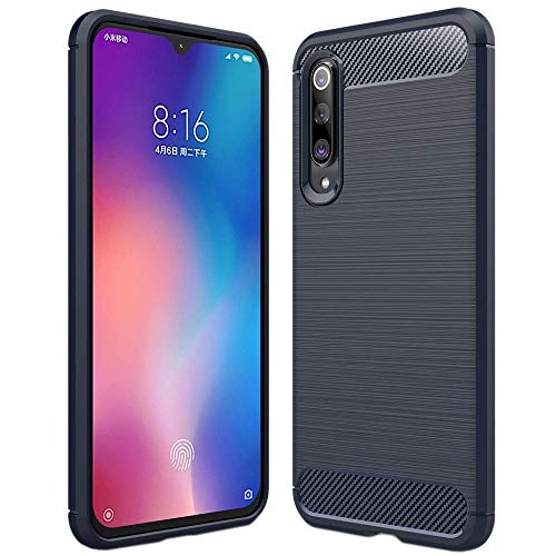 ebestStar - Hülle für Xiaomi Mi 9 SE, Silikon Handyhülle Cover, Carbon Fiber Texture Schutzhülle, Dunkelblau von ebestStar