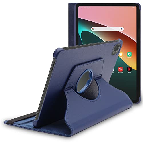ebestStar - Hülle für Xiaomi Pad 5 Pad 5 Pro, 5G (2021), Drehbar Schutzhülle, PU-Lederhülle, Rotierende Ständer Etui, Rotating Case Cover, Dunkelblau von ebestStar