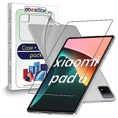 ebestStar - Hülle für Xiaomi Pad 6 Pad 6 Pro, Silikon Handyhülle Cover, Klar TPU Schutzhülle, Slim Handy Case, Transparent + Panzer Schutz Glas von ebestStar