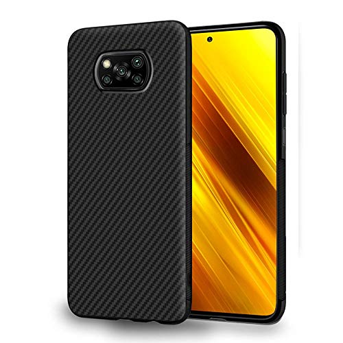 ebestStar - Hülle für Xiaomi Poco X3 NFC Poco X3 Pro, Silikon Handyhülle Cover, Full Carbon Texture Schutzhülle, Schwarz von ebestStar