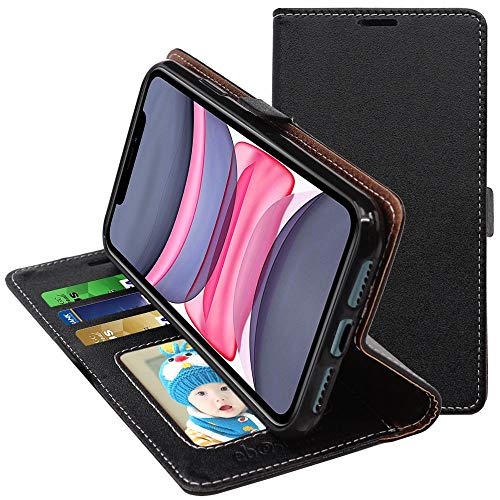 ebestStar - Hülle für iPhone 11, Handyhülle, Kunstleder Wallet Case, [PU Leder], Kartenfächer, Schwarz von ebestStar
