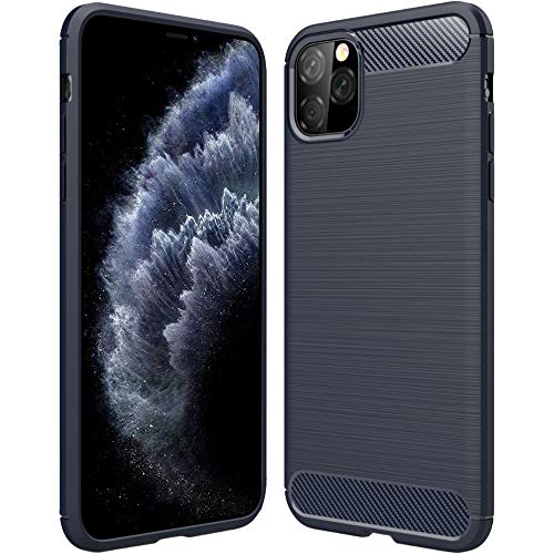 ebestStar - Hülle für iPhone 11 Pro Max, Silikon Handyhülle Cover, Carbon Fiber Texture Schutzhülle, Dunkelblau von ebestStar