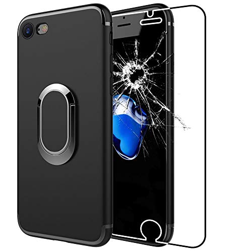 ebestStar - Hülle für iPhone 6 Plus iPhone 6S Plus, Handyhülle Schutzhülle, Drehbar Ring, Fingerhalterung Ständer Cover, Schwarz + Panzer Schutz Glas ebestStar - Hülle für iPhone 6 Plus iPhone 6S Plus, Handyhülle Schutzhülle, Drehbar Ring, Fingerhalterung Ständer Cover, Schwarz + Panzer Schutz Glas von ebestStar