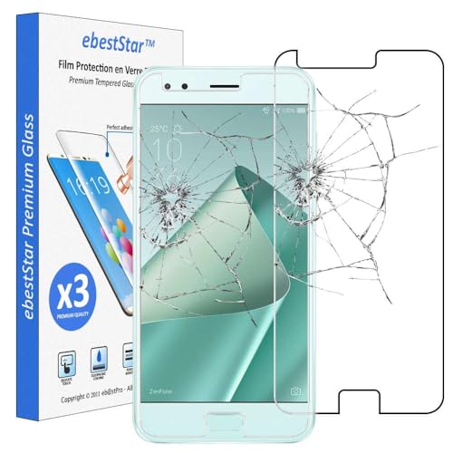 ebestStar - kompatibel mit Asus Zenfone 4 Panzer Schutz Glas (x3 Stück) ZE554KL Schutzfolie, 9H gehärte Schutzglas, HD Displayschutz, Ultrabeständig von ebestStar