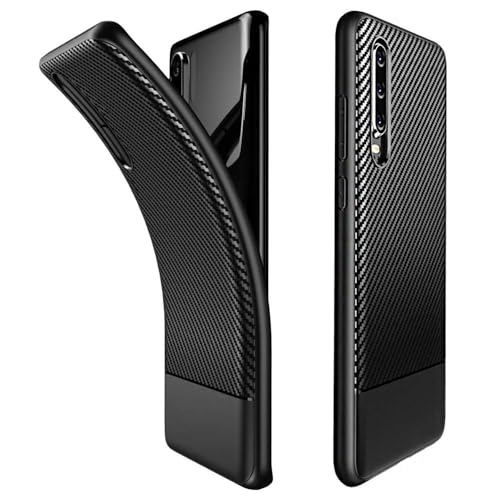 ebestStar - kompatibel mit Huawei P30 Hülle Kohlenstoff Design Schutzhülle, TPU Handyhülle Flex Silikon Case, Schwarz von ebestStar