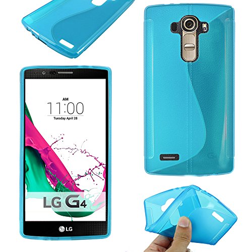 ebestStar - kompatibel mit LG G4 Hülle H815, G4 Dual-LTE Flex Silikongel Handyhülle, Klar TPU Schutzhülle, S-line, Blau von ebestStar