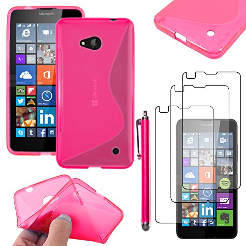 ebestStar - kompatibel mit Microsoft Lumia 640 Hülle 640 LTE Dual Flex Silikongel Handyhülle, Klar TPU Schutzhülle, S-line + Stift +3 Kunststofffolies, Pink von ebestStar