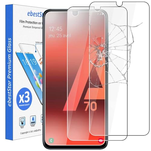 ebestStar - kompatibel mit Samsung Galaxy A70 Panzer Schutz Glas (x3 Stück) SM-A705F Schutzfolie, 9H gehärte Schutzglas, HD Displayschutz, Ultrabeständig von ebestStar