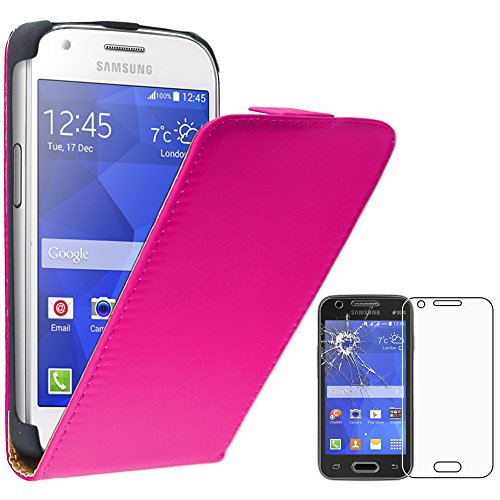 ebestStar - kompatibel mit Samsung Galaxy Ace 4 Hülle SM-G357FZ PU Kunstleder Etui mit Klappe, Handyhülle Schutzhülle Case Cover, Pink + Panzer Schutz Glas ebestStar - kompatibel mit Samsung Galaxy Ace 4 Hülle SM-G357FZ PU Kunstleder Etui mit Klappe, Handyhülle Schutzhülle Case Cover, Pink + Panzer Schutz Glas von ebestStar